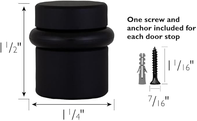 Design House 2-Pack Modern Cylindrical Floor Mounted Door Stops - Image 5