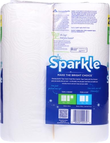 Sparkle Tear-A-Square Paper Towels, 2 Double Rolls = 4 Regular Rolls, - Image 3