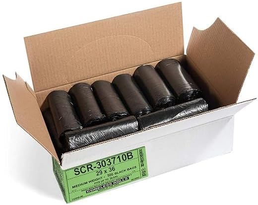Aluf Plastics 20-30 Gallon 10 Micron Black Trash Bags - Image 2