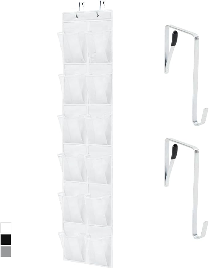 GORILLA GRIP Over the Door Shoe Organizer, 12 Large Breathable Mesh Pockets by GorillaGrip