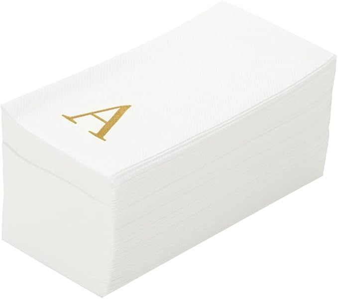 Luxenap 15.8 X 7.9 Inch Linen-Feel Guest Towels, 50 Lettered Hand Towels by Restaurantware