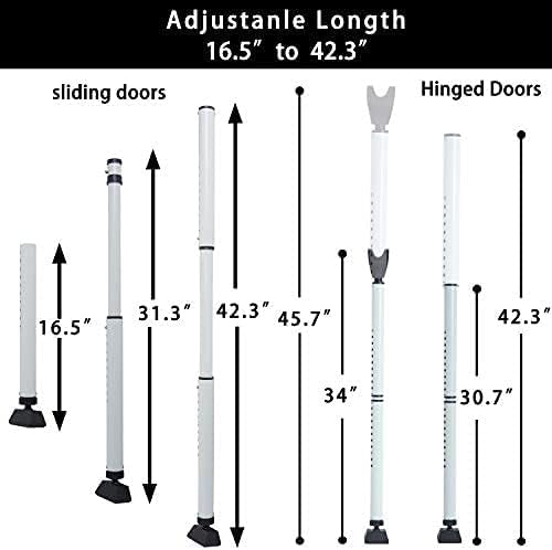 2-in-1 Door Security Bar & Sliding Patio Door Stopper Security Jammer Bar Child - Image 9