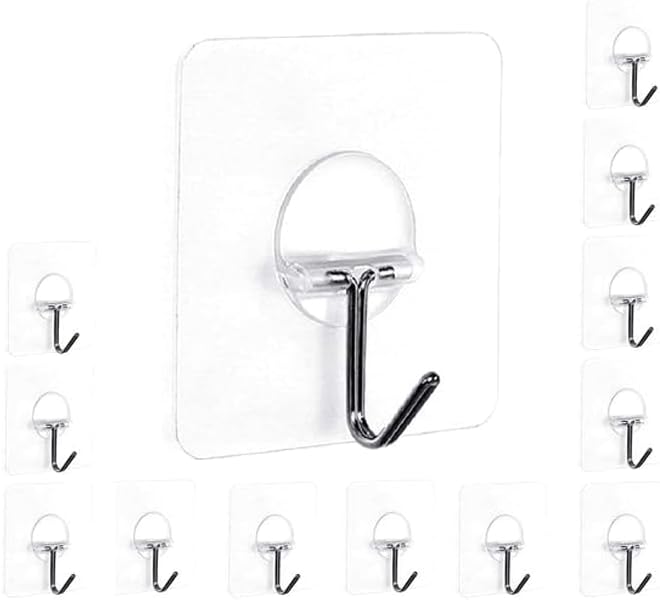 Easenest Adhesive Wall Hooks Bathroom Kitchen 12 Packs Heavy Duty Nail Free by Unknown