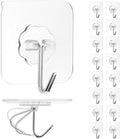 Adhesive Wall Hook, Set Heavy-Duty Thickened self-Adhesive Hook，16Pcs，33lb max by Unknown