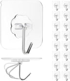 Adhesive Wall Hook, Set Heavy-Duty Thickened self-Adhesive Hook，16Pcs，33lb max by Unknown