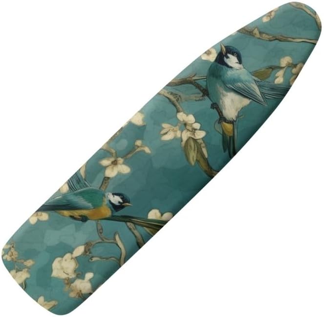Almond Blossom Sparrow Steam Ironing Board Replacement Cover Retro Watercolor by Daulesho