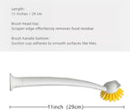 2 Pcs Scrub Brush with Handle 11'' Dish Scrubber Brush Kitchen Sink Brush Long - Image 2