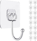 Adhesive Wall Hook, Set Heavy-Duty Thickened self-Adhesive Hook，16Pcs，44lb max by Unknown