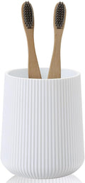 White Striped Toothbrush Holder by KellyHome