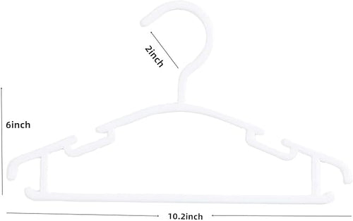 100 Pack White Baby Nursery Closet Hangers, Non-Slip Laundry Infant Pant Hanger - Image 2