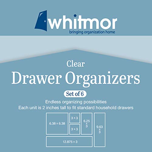 Whitmor Clear-Set Includes 6 Individual Pieces Modular Drawer Organizers - Image 4