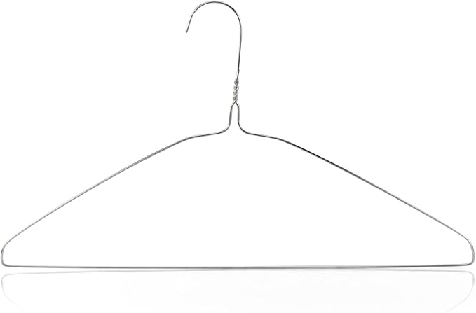 HANGERWORLD Silver Metal Wire Clothes Hangers 16inch 13 Gauge Clothes Garment - Image 2