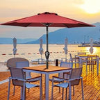 Simple Deluxe 9' Patio Umbrella Outdoor Table Market Yard Umbrella with Push Button Tilt/Crank - Image 7