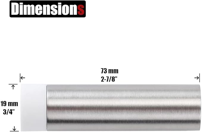 JQK Door Stopper, 2-7/8 Inch 304 Stainless Steel Sound Dampening Door Stop - Image 2
