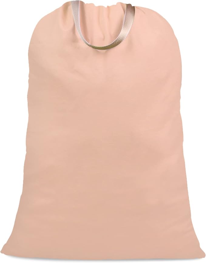 Cotton Canvas Laundry Bag with Handles & Drawstring Straps, Heavy Duty Extra by SANFERGE