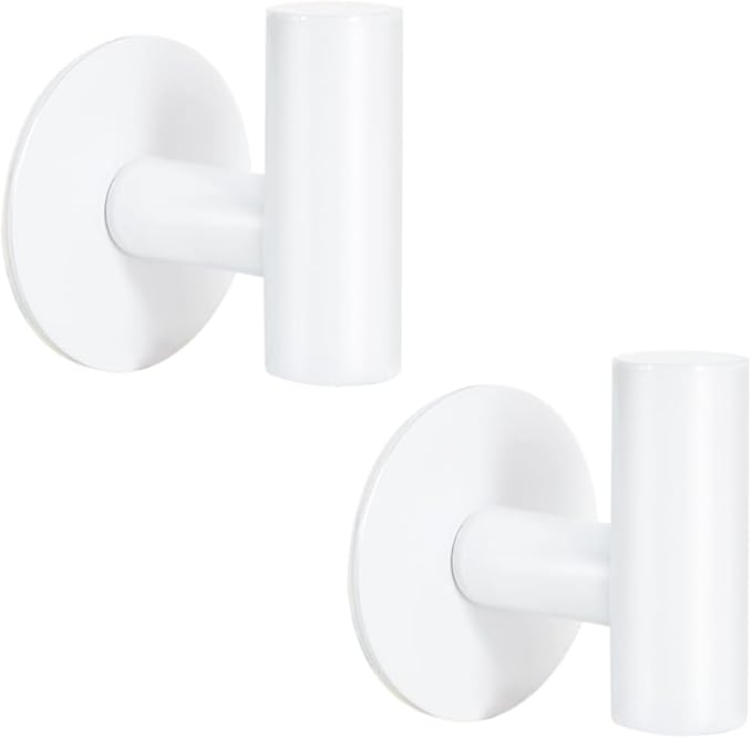 Vuzvuv Adhesive Hooks White SUS304 Stainless Steel by Vuzvuv