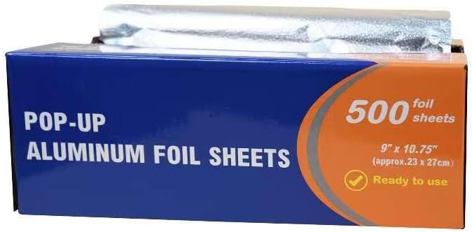 Pre-Cut Pop-Up Aluminum Foil Sheets, 9 x 10.75 Inches, 500 Sheets Bulk Pack – - Image 6