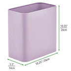 mDesign Metal Wastepaper Bin — Compact Rectangular Bathroom Bin — Rubbish Basket - Image 3