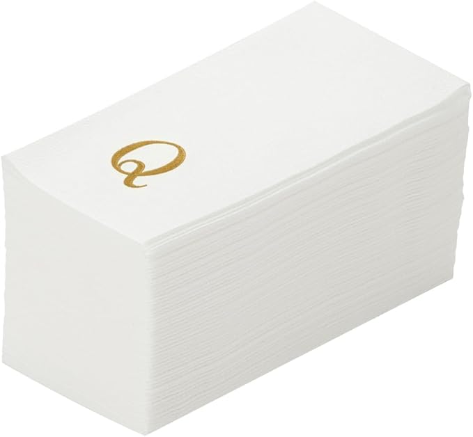 Luxenap 15.8 X 7.9 Inch Linen-Feel Guest Towels, 50 Lettered Hand Towels by Restaurantware