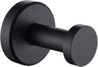 APLusee Matte Black Robe Towel Hook, 304 Stainless Steel Round Coat Hook by APLusee