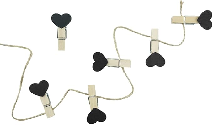 Black Heart Clothespins Mini Wooden Clothespins - Image 6