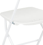Flash Furniture Hercules Series Plastic Folding Chair - White - 650LB Weight Capacity Comfortable Event Chair - Lightweight Folding Chair - Image 15