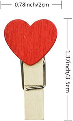Mini Colored Wooden Heart Clothespins - Image 2