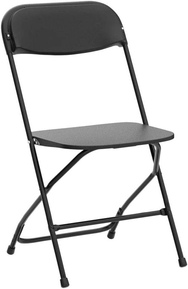 VINGLI 4 Pack Black Plastic Folding Chair, Indoor Outdoor Portable Stackable Commercial Seat with Steel Frame 350lb. Capacity for Events Office Wedding Party Picnic Kitchen Dining - Image 5