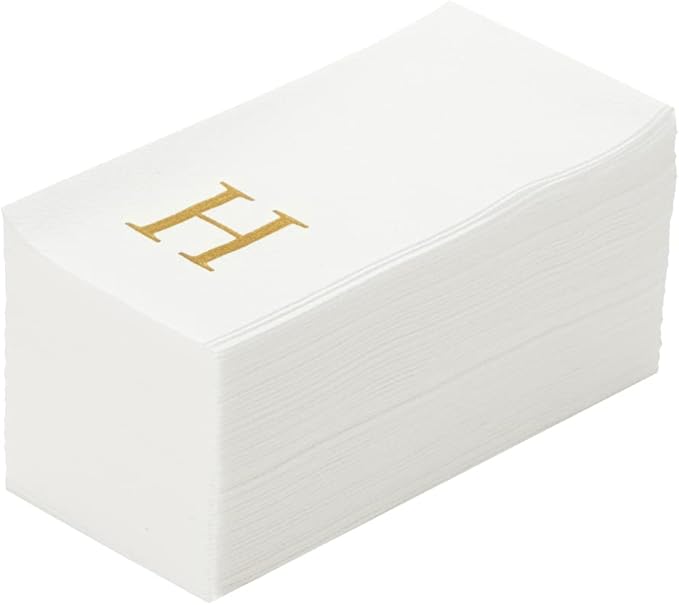 Luxenap 15.8 X 7.9 Inch Linen-Feel Guest Towels, 50 Lettered Hand Towels by Restaurantware