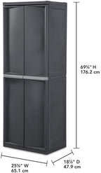 Sterilite 4 Shelf Cabinet, Lockable Utility Storage w/ Adjustable Shelves, Gray - Plastic Shelving Unit for Organizing Garage, Pantry, Basement, Laundry Room or Mudroom - Image 3