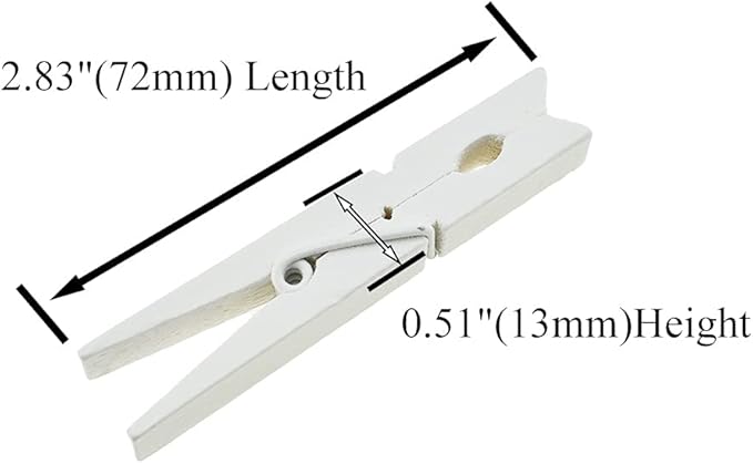HAHIYO White Wooden Clothes Pins Clothespins Wide Do NOT Fall Apart 2.87 inches - Image 2