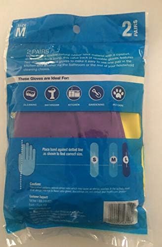 Mr. Clean Mr. Clean Medium Reusable Latex Gloves, 2 Color, 2 Piar - Image 3