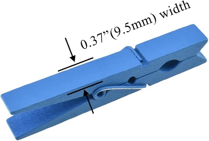 HAHIYO Blue Wooden Clothes Pins Clothespins Small Aviod Fall Apart 2.87 Inches - Image 3