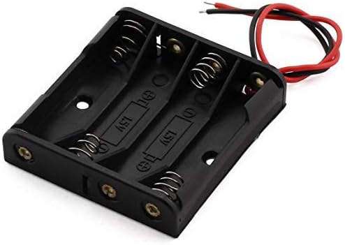 6 Pieces 4 Slots x 1.5V AA Battery Case Holder Battery Spring Clip Storage Box by Onwon