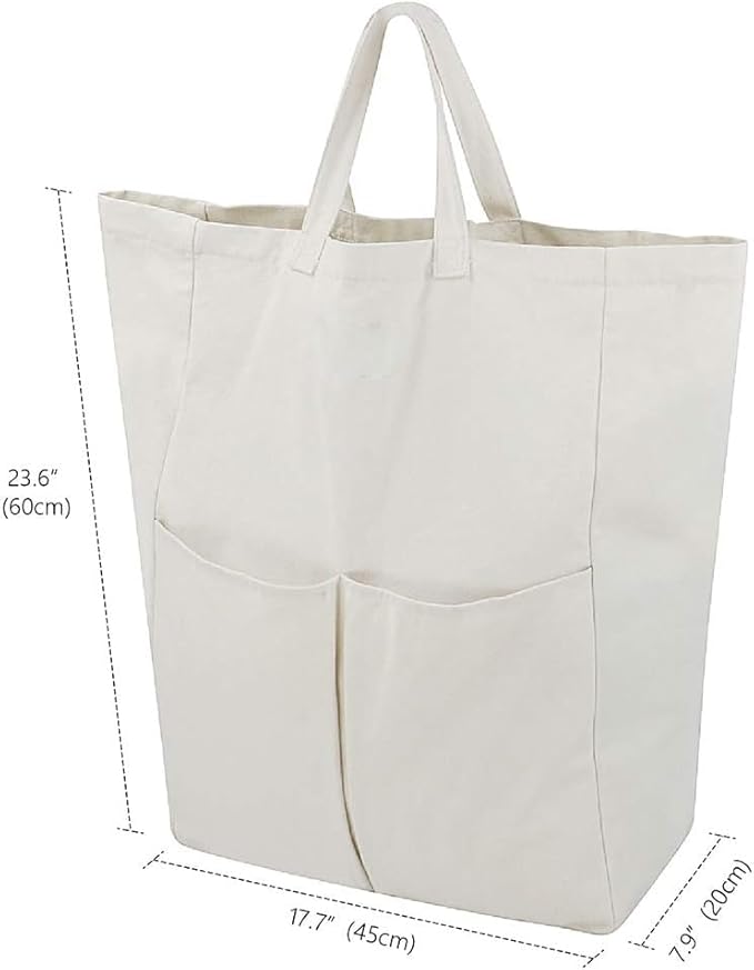 100% Breathable Cotton Canvas Laundry Backpack Bags - Image 3