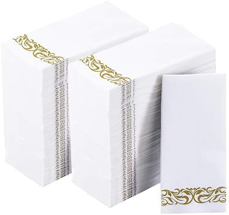 200 Disposable Hand Towels Soft and Absorbent Linen Feel Dinner Napkin Durable by JOLLYCHEF