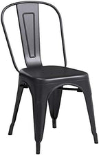 FDW | Metal Dining Chairs | Set of 4 | Black | Stackable Tolix Side Chairs with Backrest | Scratch-Resistant | Non-Slip Feet | Indoor/Outdoor Use | 330 lbs Capacity | for Kitchen & Restaurant - Image 5