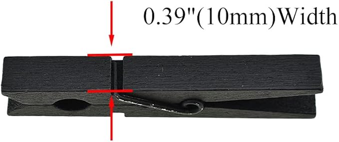 HAHIYO Black Wooden Clothes Pins Clothespins Wide Do NOT Fall Apart 2.87 inches - Image 3
