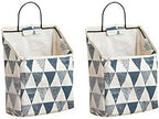 2 Pcs Wall-Hanging Storage Bags, Desktop Organizer Basket Cotton Linen Hanging by Unknown