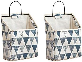 2 Pcs Wall-Hanging Storage Bags, Desktop Organizer Basket Cotton Linen Hanging by Unknown