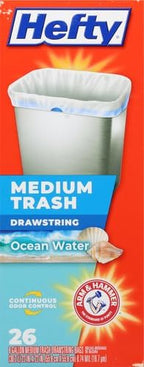 Hefty Medium Trash Bags, Ocean Water Scent, 8 Gallon - Image 12