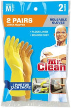 Mr. Clean Mr. Clean Medium Reusable Latex Gloves, 2 Color, 2 Piar - Image 2