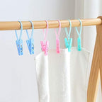24pcs Colorful Plastic Clothes Peg Clip Pins Rope Hanging Clothesline Windproof - Image 3