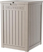 DRATO 48 Gallon Package Delivery Box, Large Lockable Storage Box, Double-Wall Resin Outdoor Package Delivery and Waterproof Deck Box for Porch, Patios（ Grey，48 Gallon） by DRATOprovidesawarmandcozy