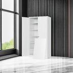 Yizosh Metal Storage Cabinet with Locking Doors and 5 Adjustable Shelves,- 72" Garage Storage White Steel Lockable File Cabinet for Office,Home,Garage - Image 5
