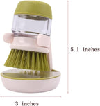 Dish Brush with Soap Dispenser, Dishwashing Kitchen Scrub Brushes Dish Scrubber - Image 2