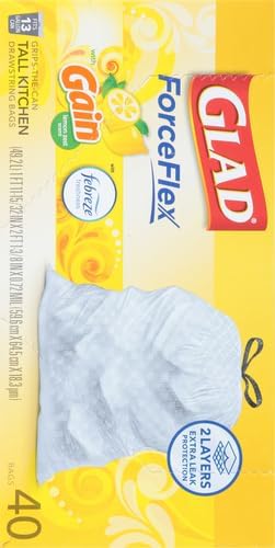 Glad ForceFlex Trash Bags 13 Gallon Gain Lemon Zest | Tall Kitchen | Drawstring - Image 15