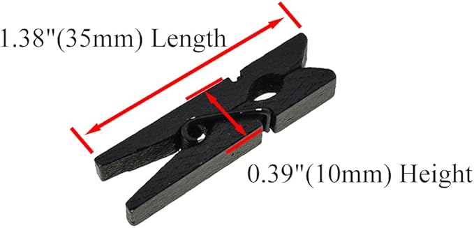 HAHIYO Black Wooden Clothes Pins Clothespins Small Do NOT Fall Apart 1.38 - Image 2
