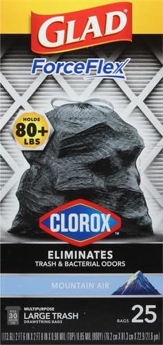 Glad Large 30 Gallon Trash Bags, Clorox Mountain Air Heavy Duty Garbage Bags - Image 2