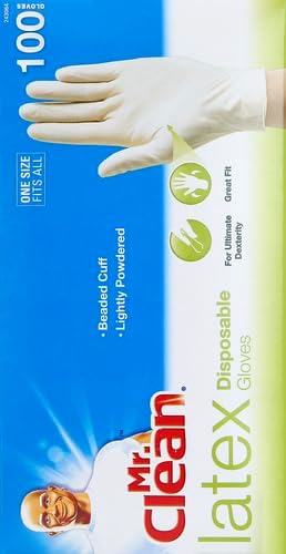 Mr Clean Latex Gloves Disposable Single Use Lightly Powdered Non-Sterile - Image 3